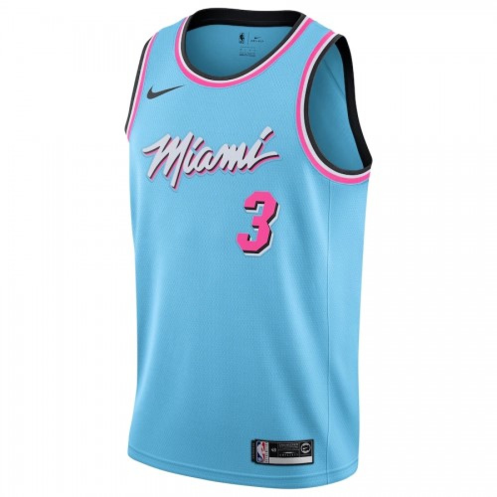 Men's Miami Heat Dwyane Wade #3 Blue 2019/20 Finished Swingman Jersey - City Edition-Pro Kit Vault | Brand New 26/27 Sports Jerseys
